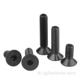 DIN7991 Countersunk หัว hex สกรูเหล็กคาร์บอนสีดำเต็มด้าย M6 M8